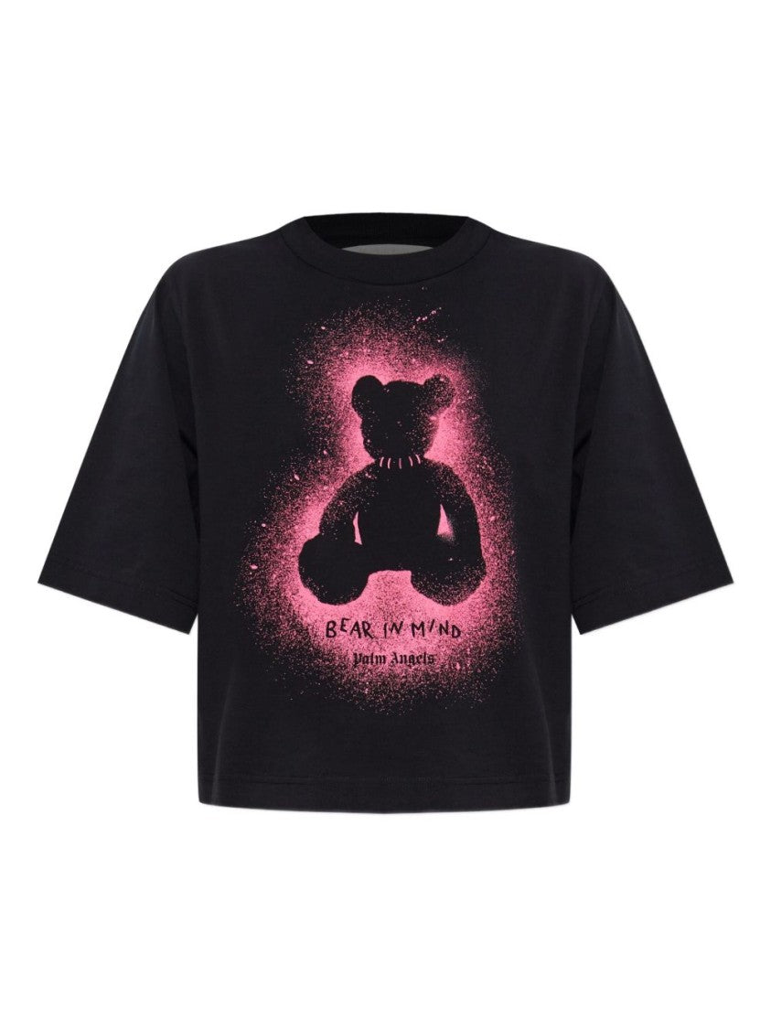 Palm Angels Cropped Black T-Shirt