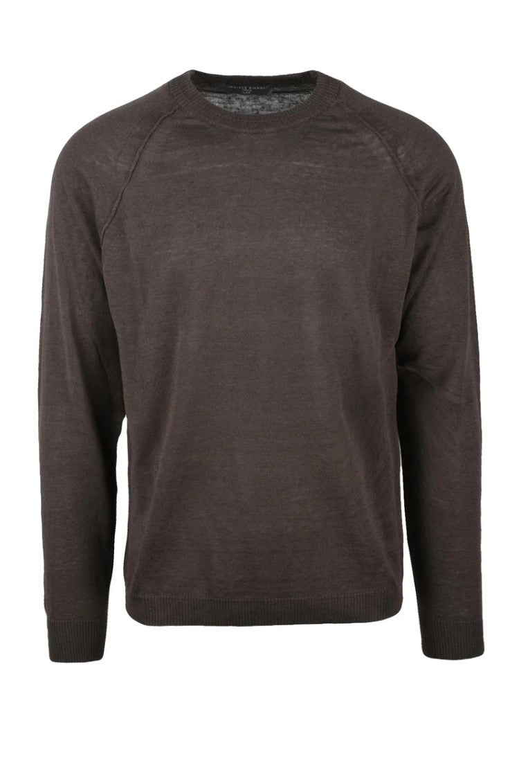 Daniele Fiesoli Brown Raglan Linen Cotton Pullover
