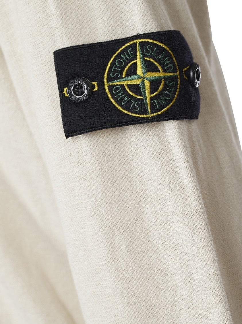 Stone Island Textured Knitwear Sweater With Logo Patch