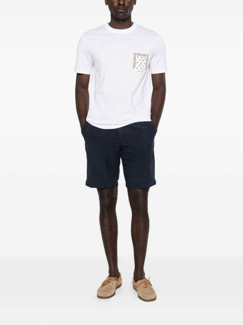 Jacob Cohen Short-Sleeve Crew Neck T-Shirt With Paisley Pocket Detail