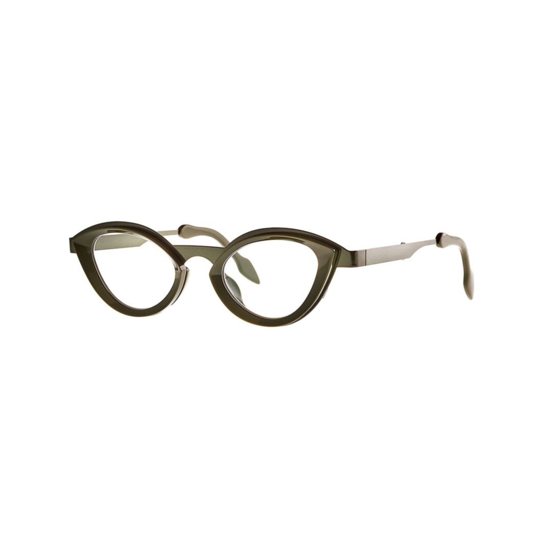 Theo Eye 008 Sanremo Green + Solid Musk Green Cat-Eye Sunglasses In Musk
