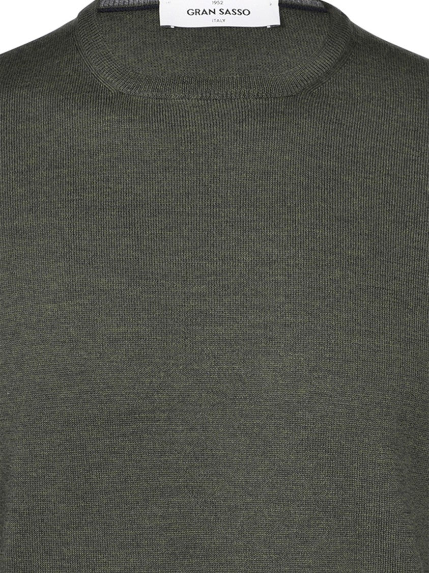 Gran Sasso Finely Knit Wool Sweater With Classic Crew Neckline
