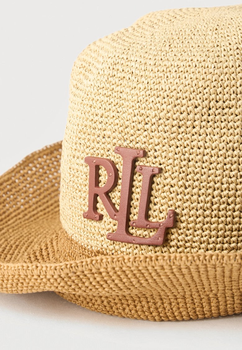 Lauren Ralph Lauren Woven Two-Tone Wide-Brimmed Hat With Textured Braiding