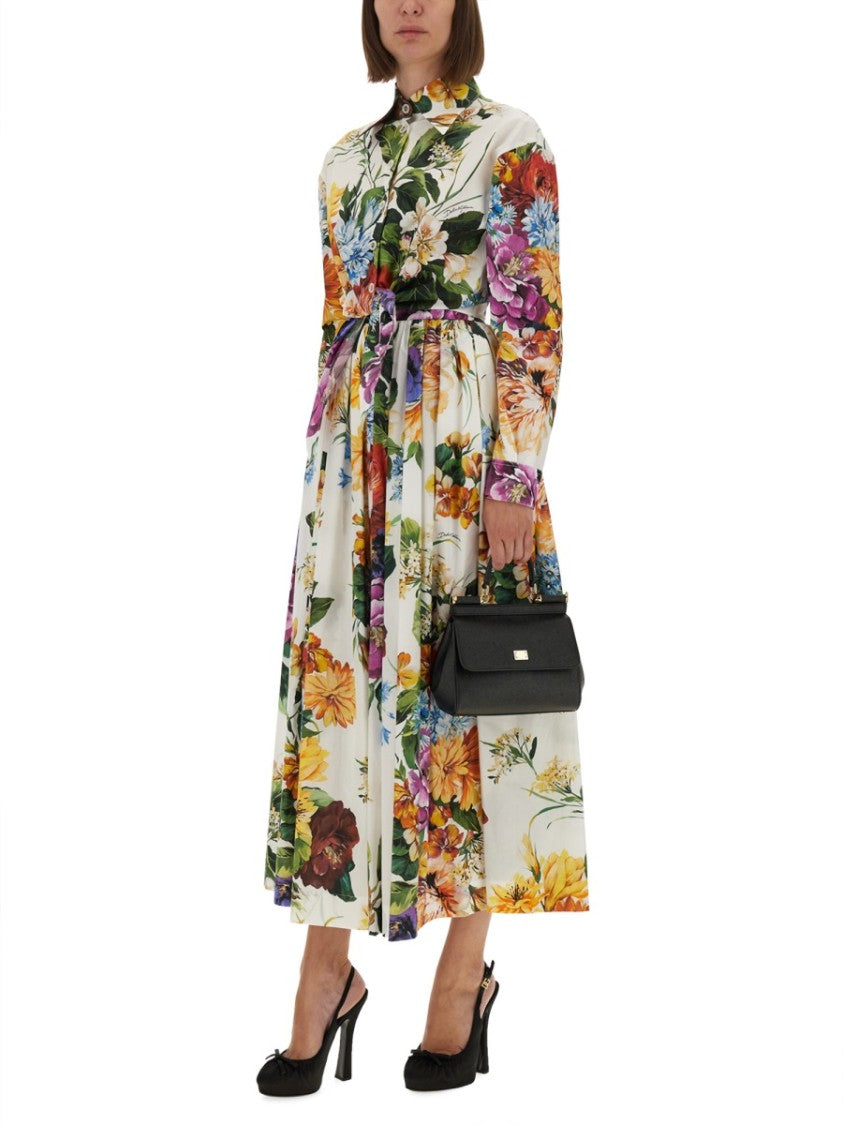 Dolce & Gabbana Flower Bouquet Print Poplin Shirt