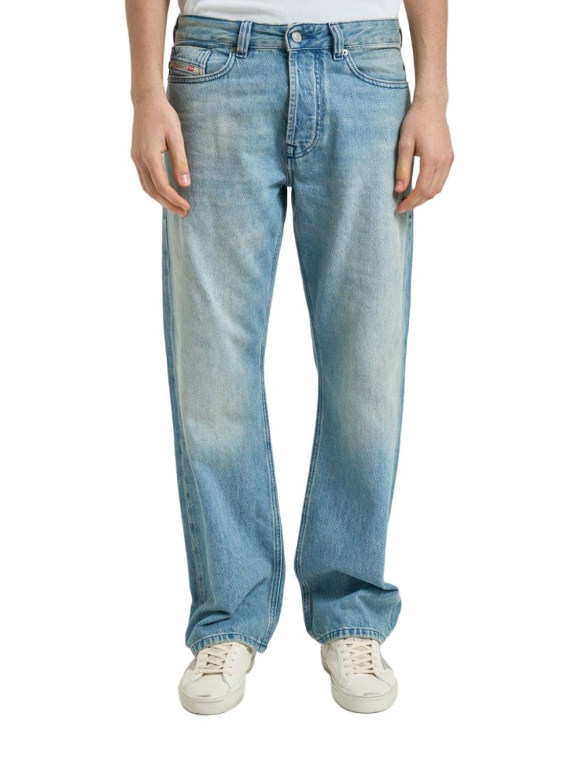 Diesel Blue Button Fastening Logo Patch Jeans