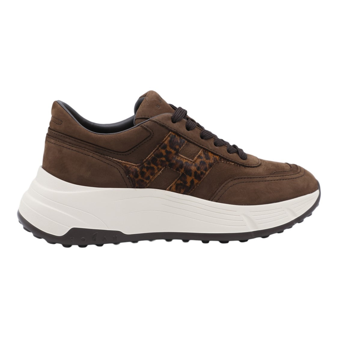 Hogan Chunky Sole Sneakers With Leopard Print Detail
