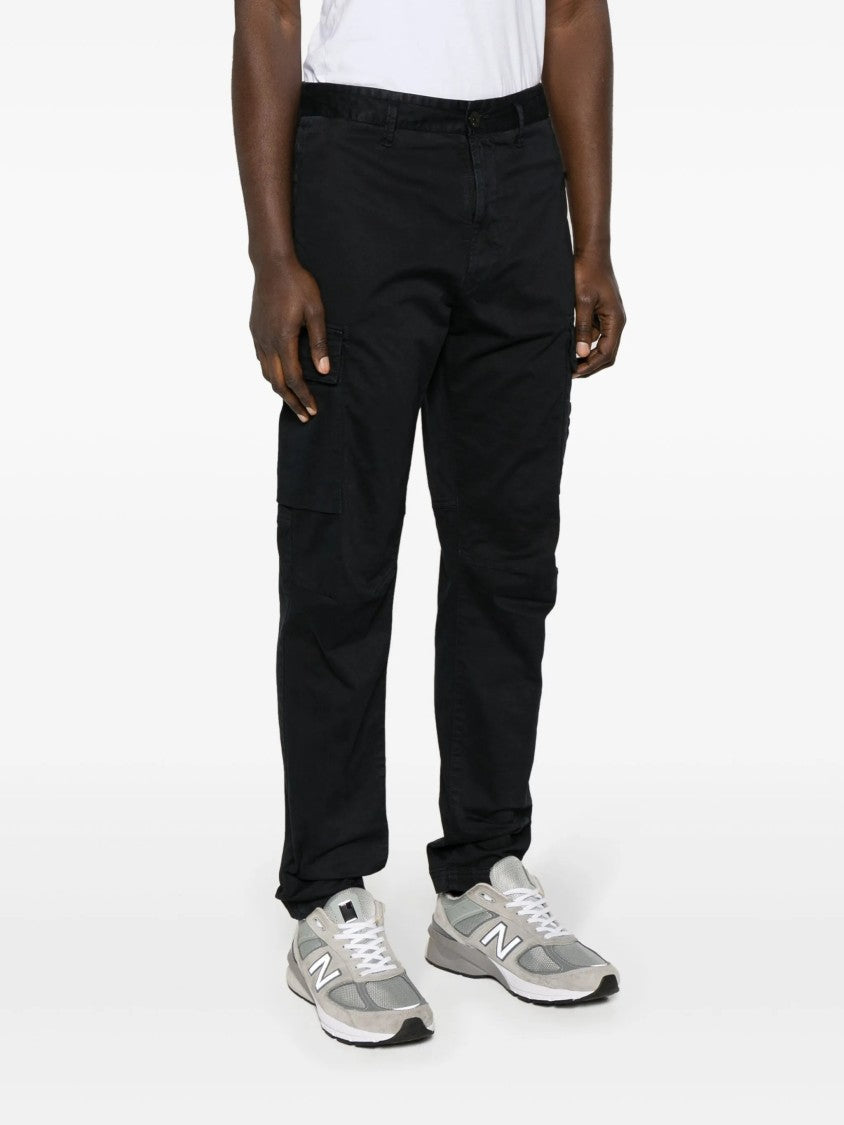 Stone Island Black Pantalone Regular Tapered Cargo Pants