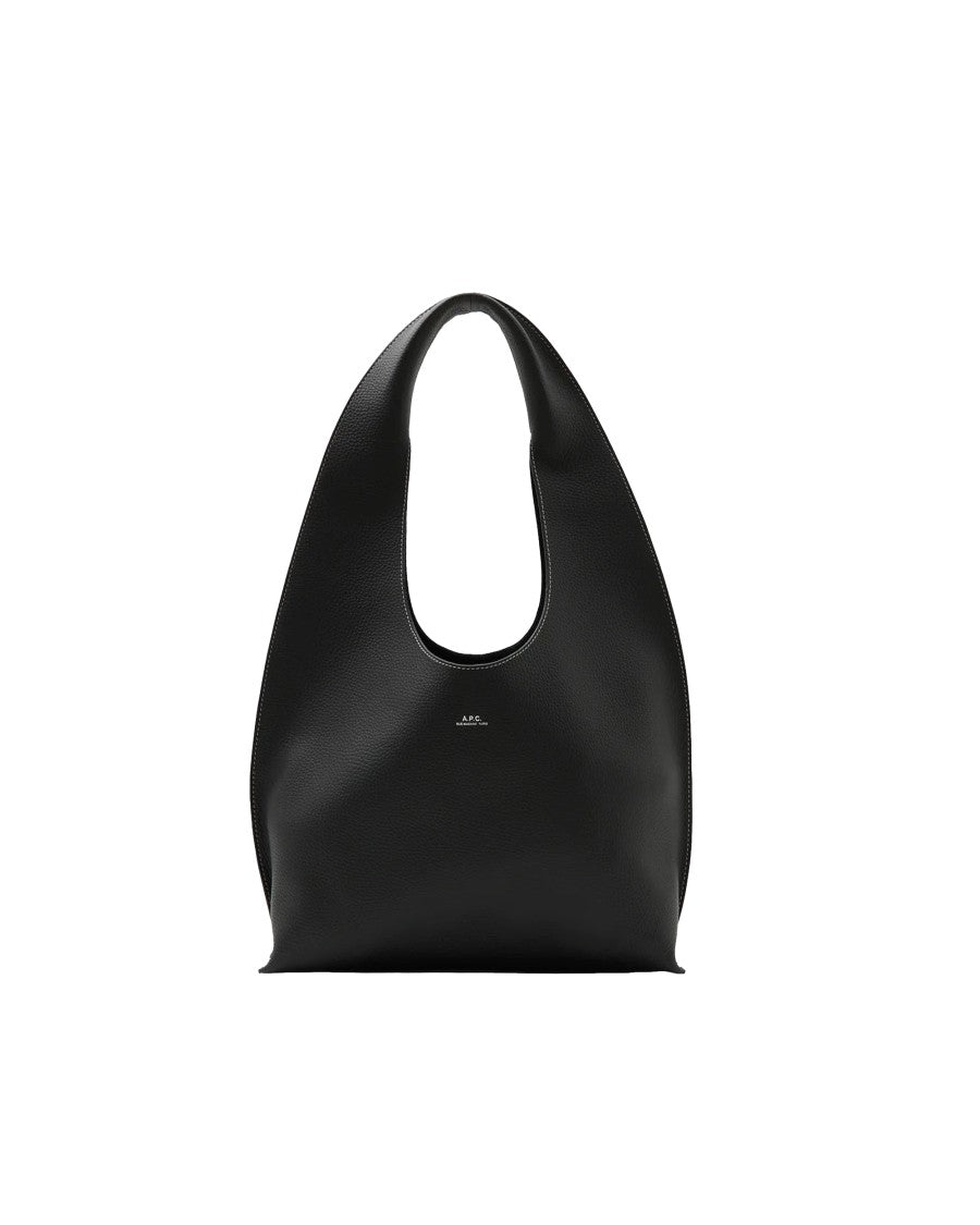 A.P.C. Textured Leather Shoulder Bag With Stud Detailing