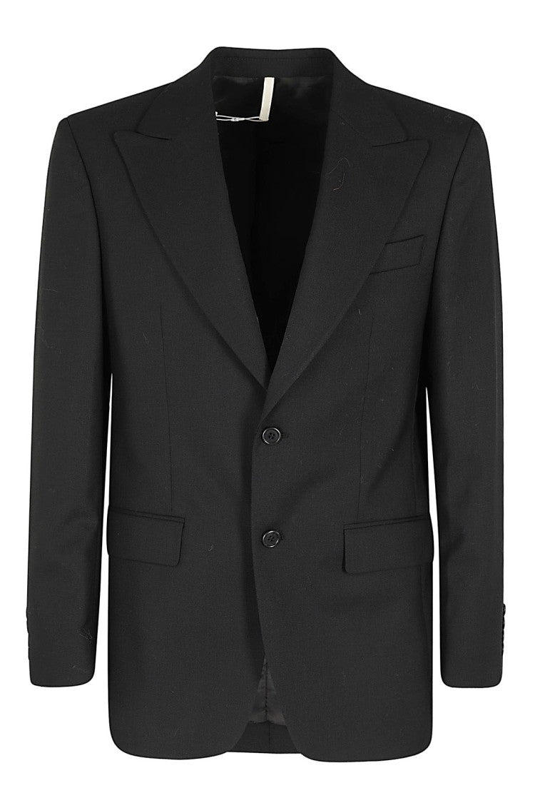 Sunflower Structured Black Wool Blazer With Lapels
