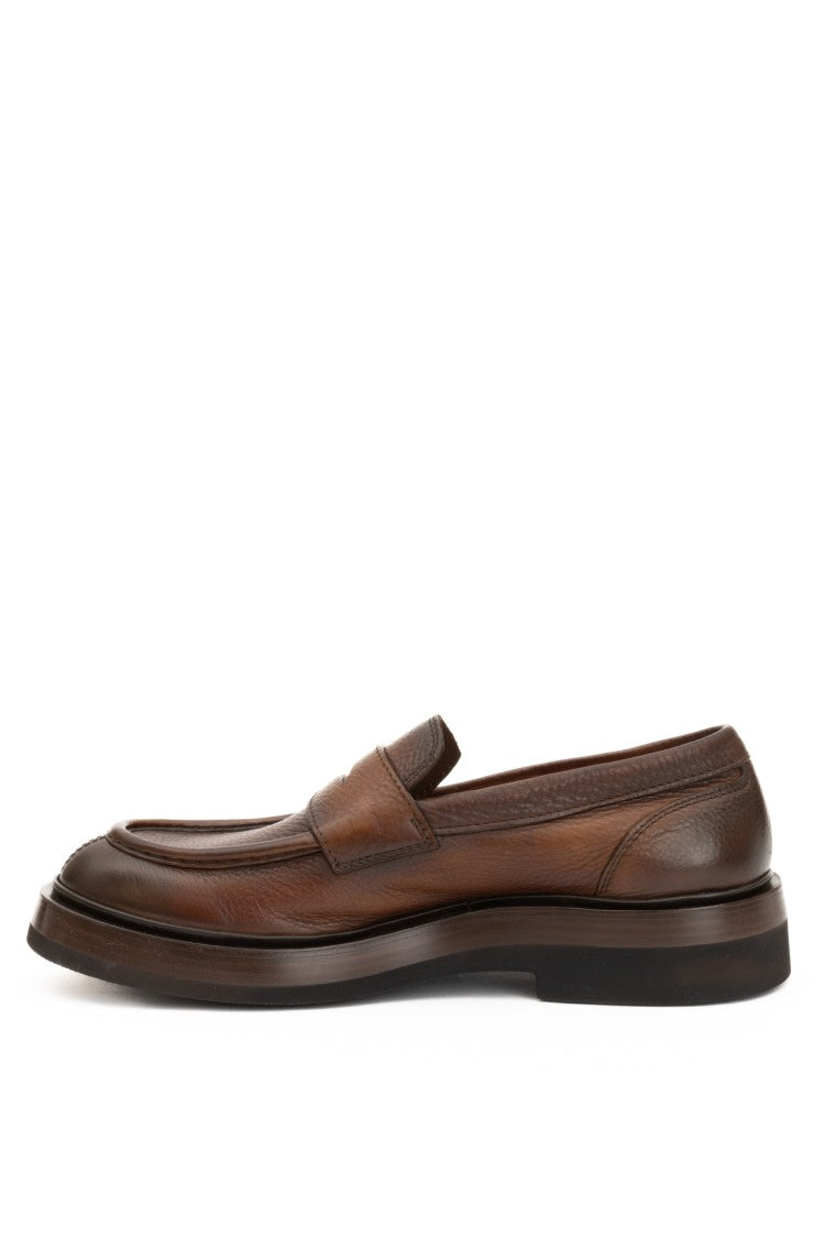 Santoni Deer Leather Moccasins