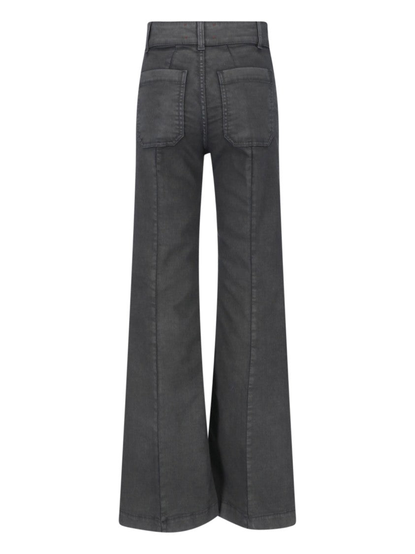 Seafarer Black Seafarer High-Waisted Flared Cotton Pants