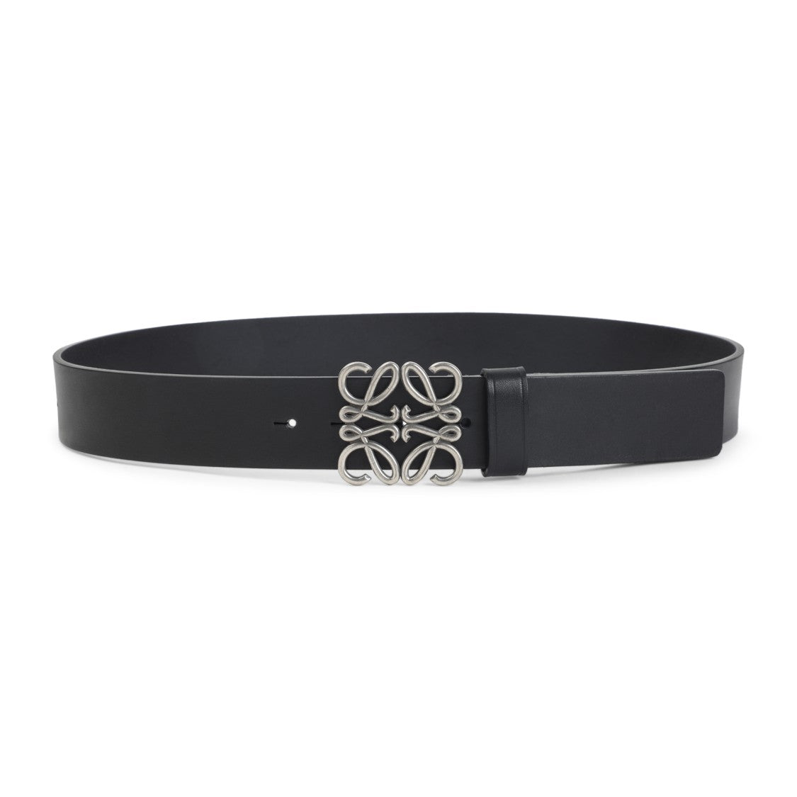Loewe Black Vintage Palladium Calf Skin Chunky Anagram 4Cm Belt
