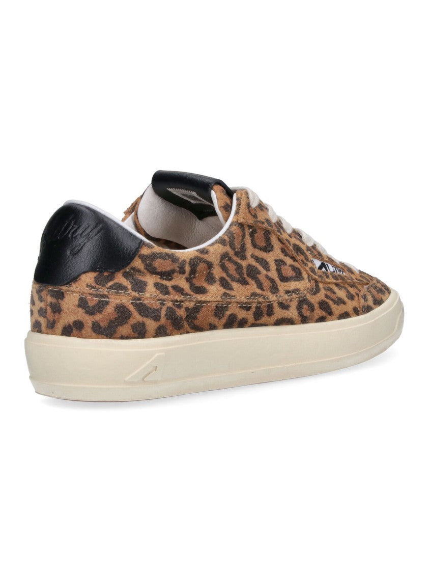 Autry Brown Windscape Animal Print Low-Top Sneakers