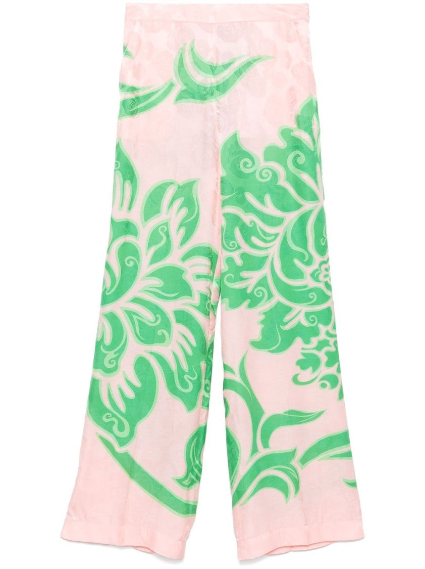 Etro Wide-Leg Floral Pants in Viscose and Silk Blend