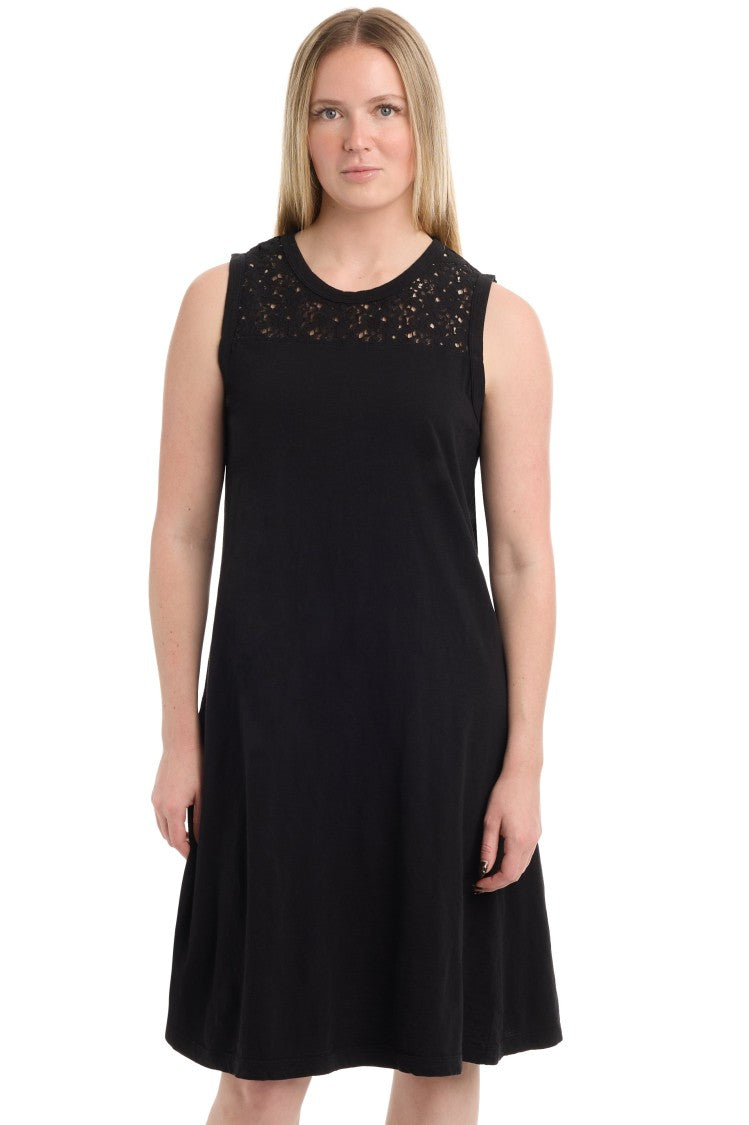 Wilt Sleeveless Lace Yoke Dress