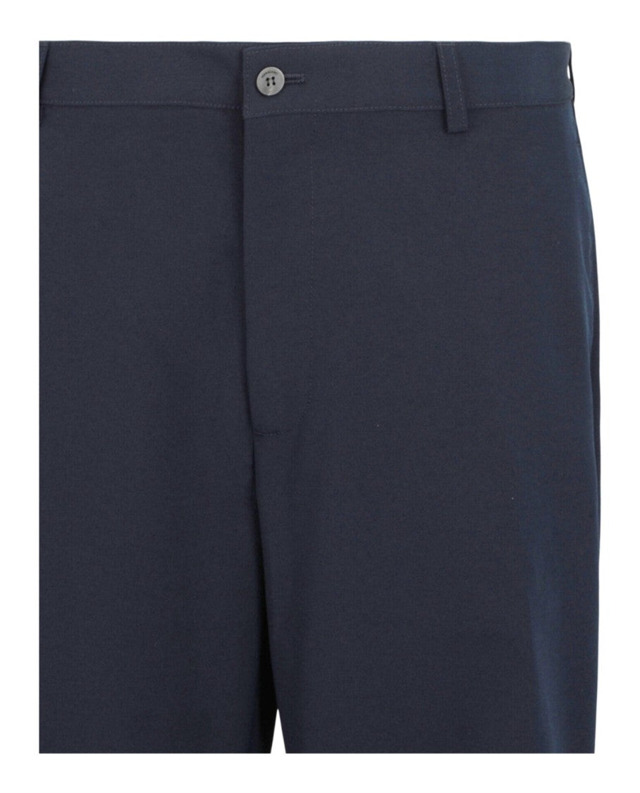Ferragamo Mid Rise Loose Fit Straight-Leg Pants With Stitched Creases