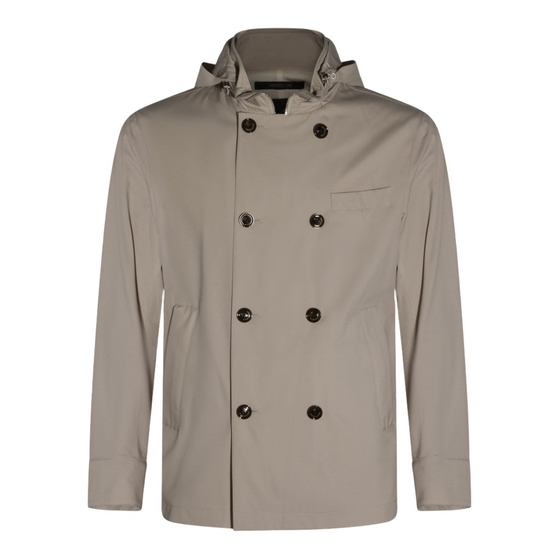 Montecore Double-Breasted Hooded Coat With Chest Pocket