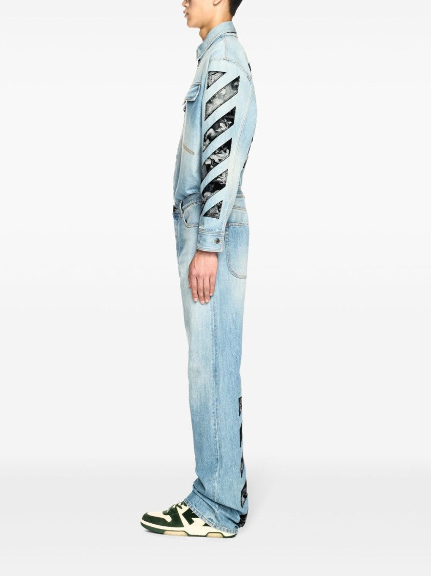 Off-White Light Blue Cotton Off-White Fresco Jeans