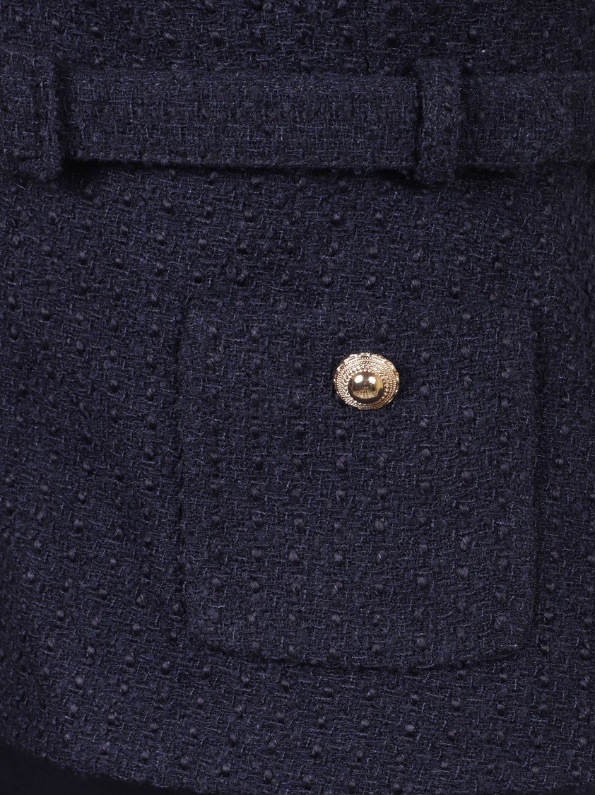 Self-Portrait Flared Maxi Dress With High Neckline