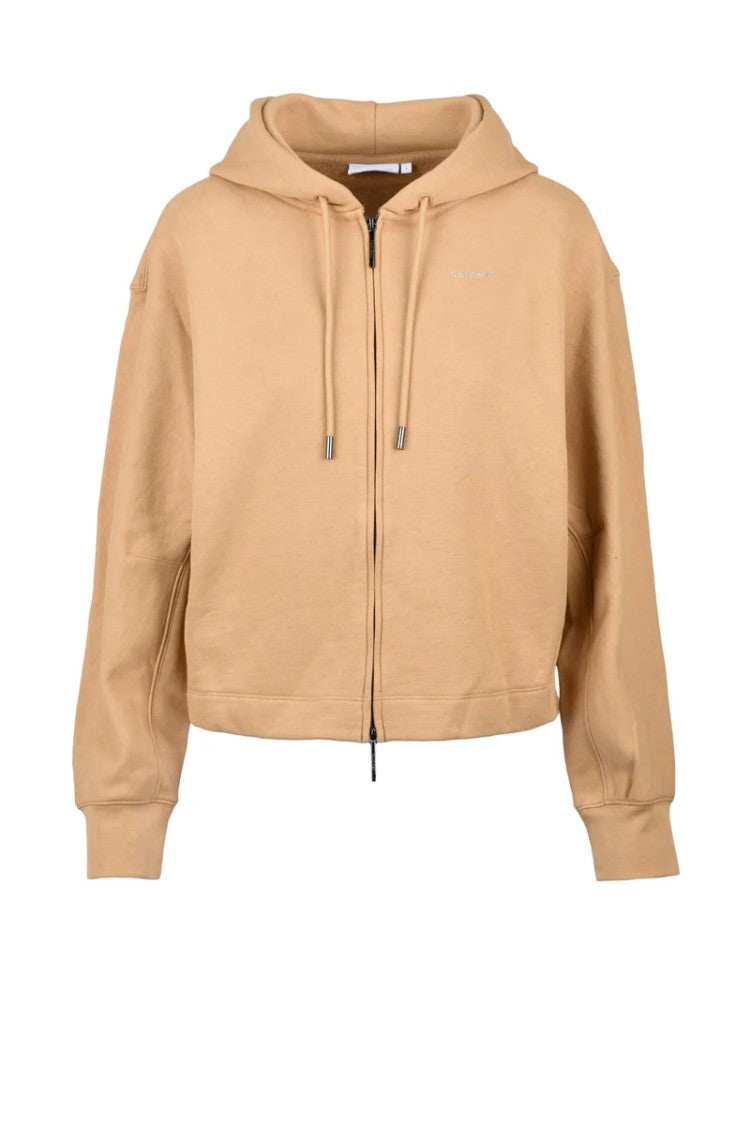 Calvin Klein Beige Cropped Hooded Sweatshirt