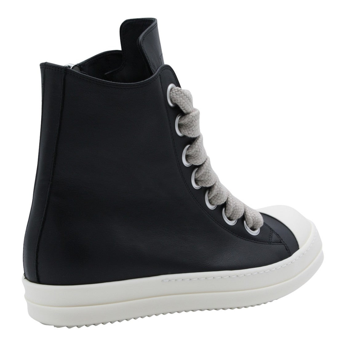 Rick Owens High-Top Black Leather Sneakers