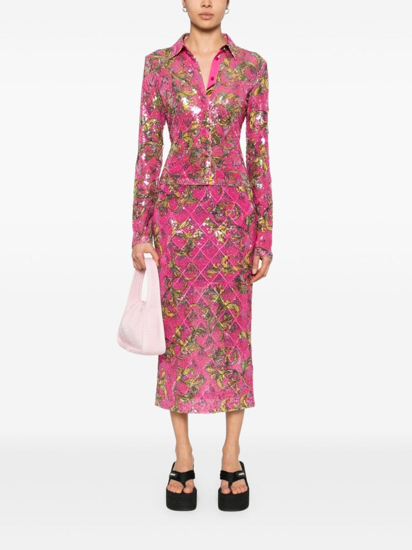 Versace Jeans Couture Pink Shirt With Gold