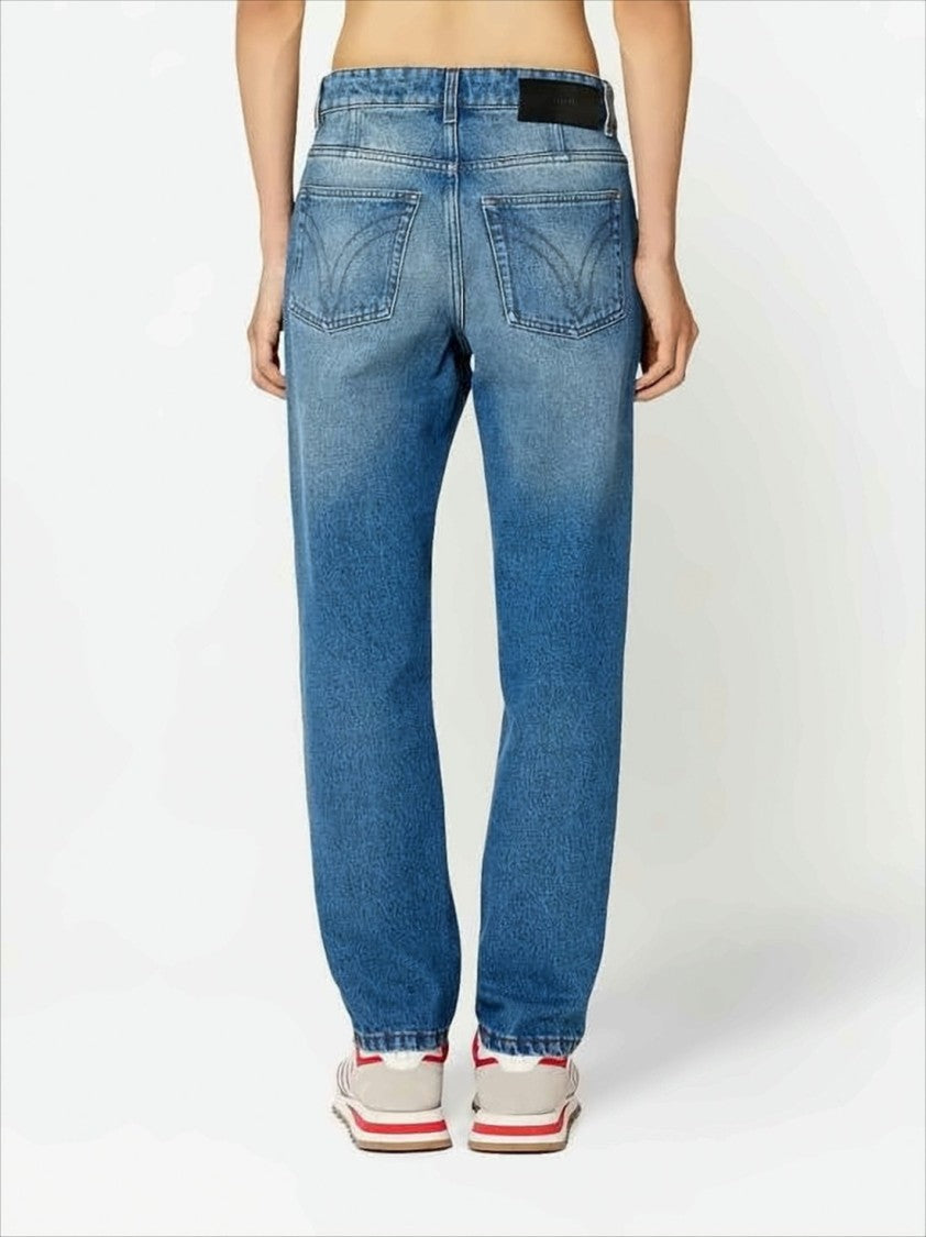 Ami Classic Straight-Leg Denim Pants With Subtle Fading