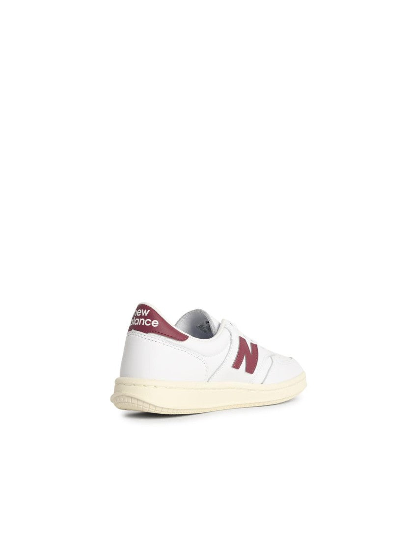 New Balance 'T500' White Leather Sneakers