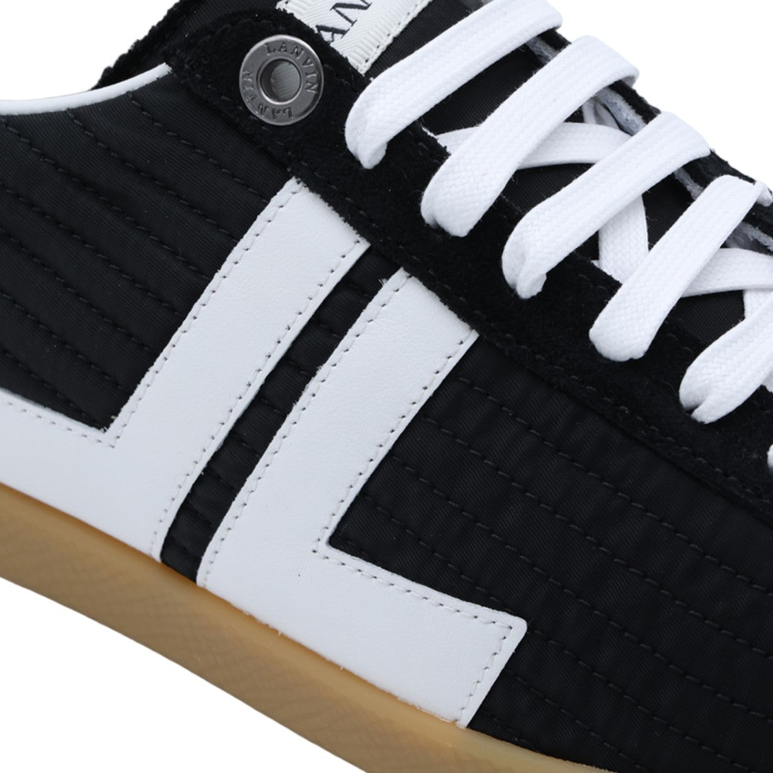 Lanvin Quilted Black Sneakers With Distinctive 'Jl' Design
