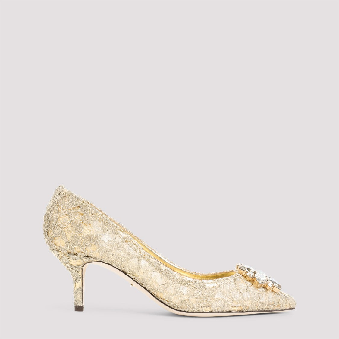 Dolce & Gabbana Lace-Overlay Pumps With Pointed Toe