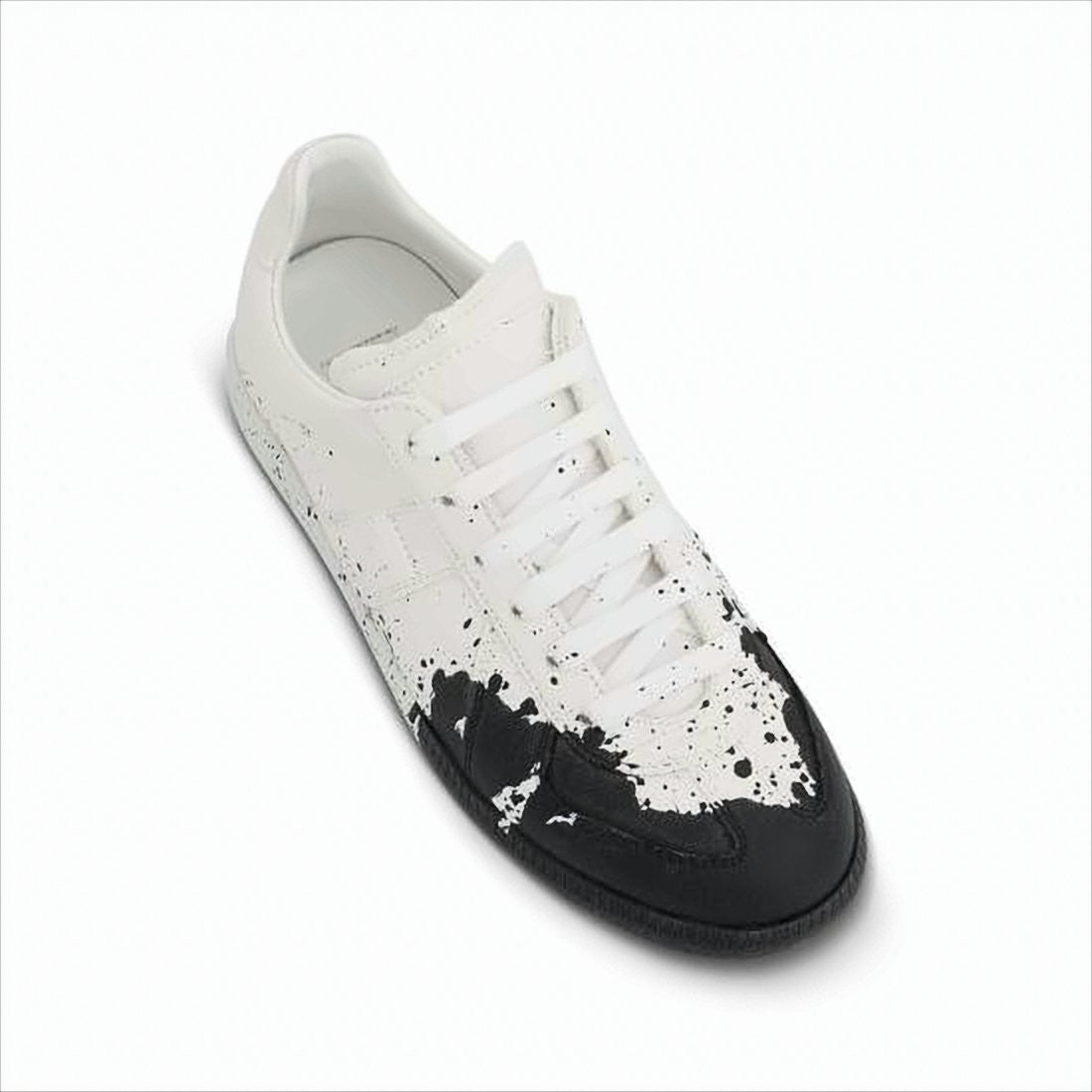 Maison Margiela Low-Top Leather Sneakers With Paint Splatter Detailing