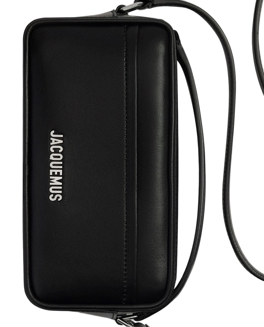 Jacquemus Rectangular Smooth Leather Pochette With Silver Hardware