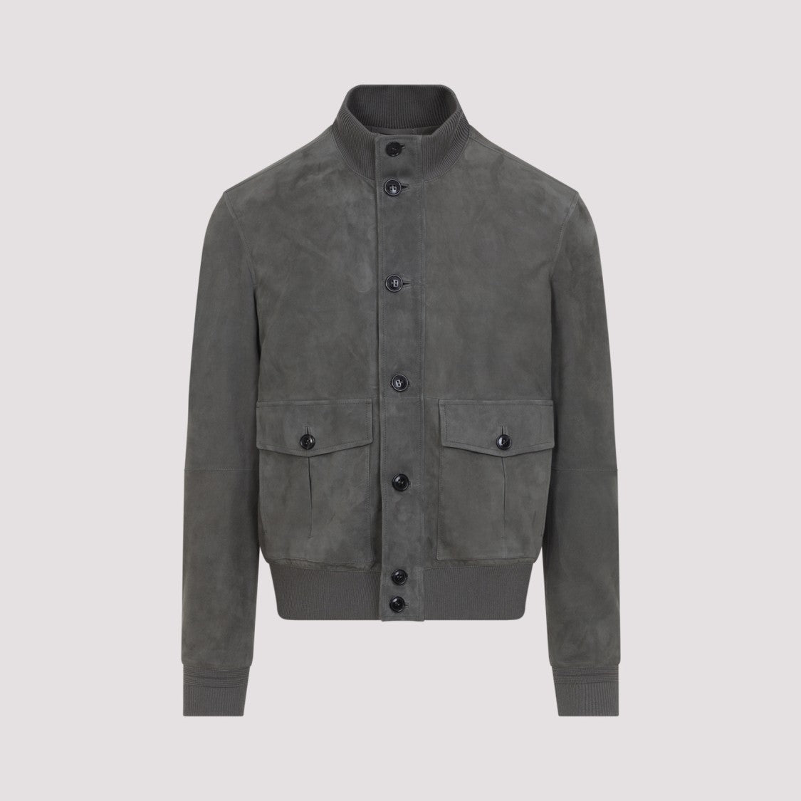 Zegna Tailored-Fit Grey Lamb Leather Jacket