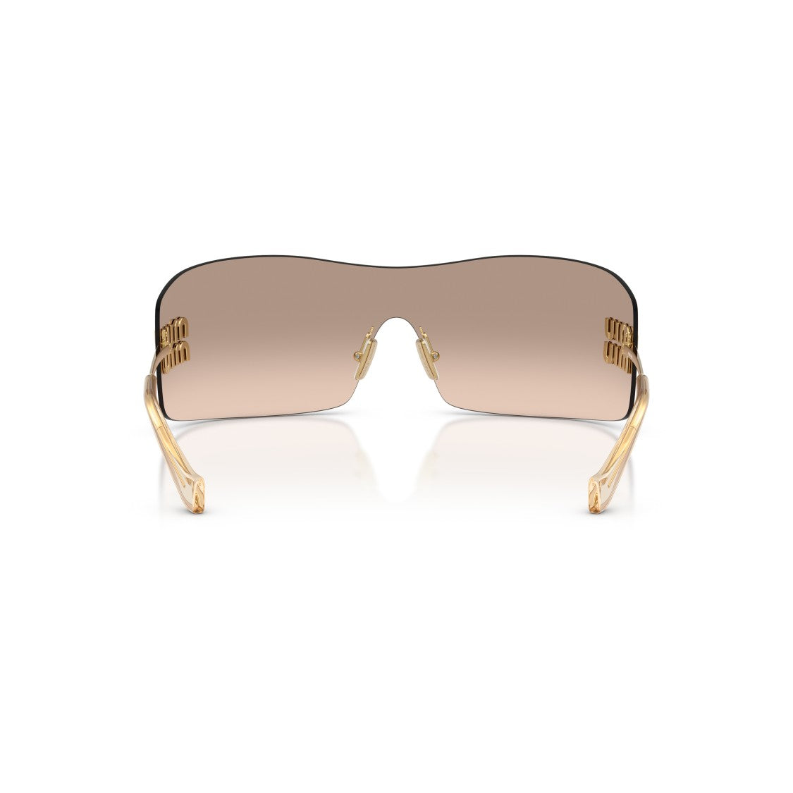 Miu Miu Rimless Brown Gradient Sunglasses With Gold Temples