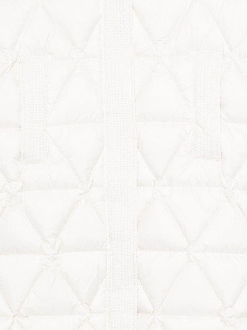 K-Way Quilted White Parka With Relaxed Fit