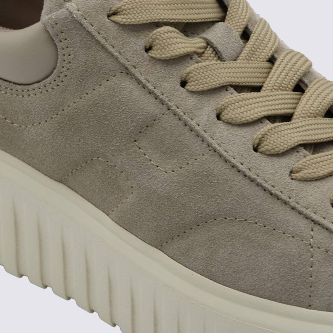 Hogan Ribbed Platform Sneakers In Soft Suede