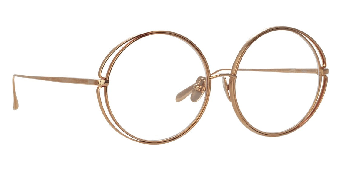 Linda Farrow Lfl Oversized Round Frame Eyeglasses With Double-Layered Metal Wire