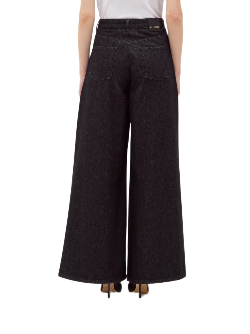 Blugirl Wide-Leg Denim Jeans With High Waist And Dramatic Flare