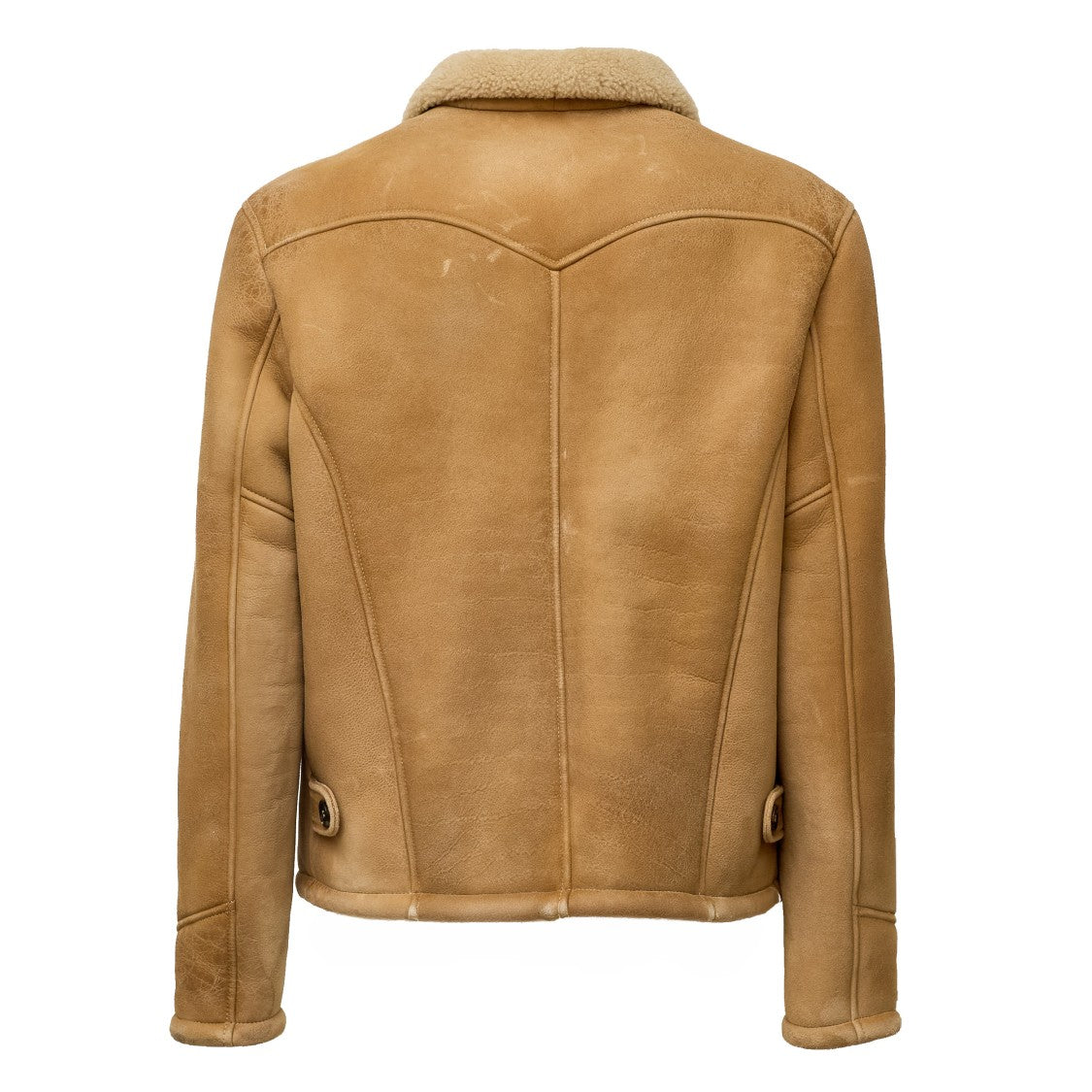 Stewart Western-Chic Shearling Jacket With Structured Fit And Adjustable Straps