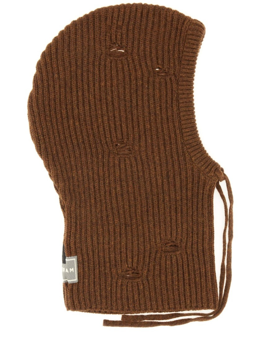 Mm6 By Maison Margiela Ribbed Woolen Hood With Eye Openings