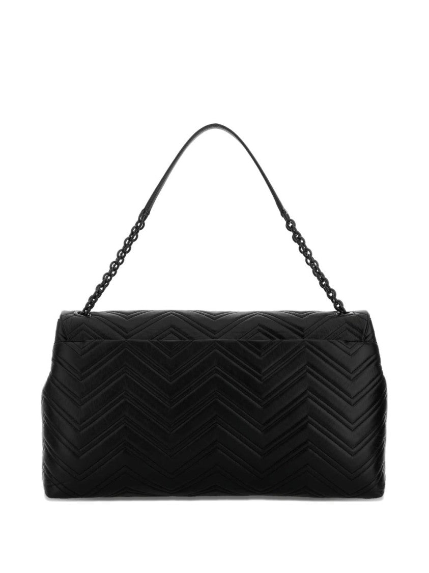 Gucci Quilted Black Handbag With Chain-Link Strap