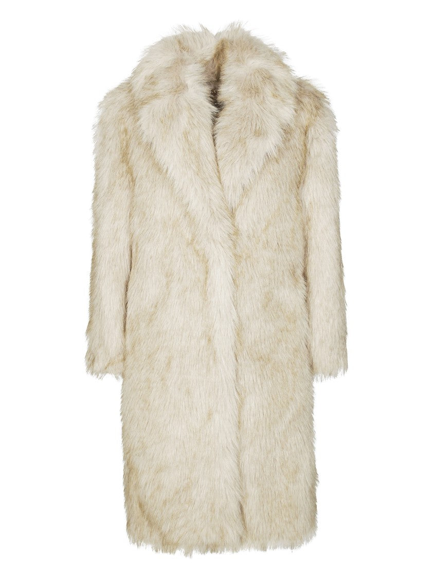 Liu Jo Long Faux Fur Coat With Classic Collar