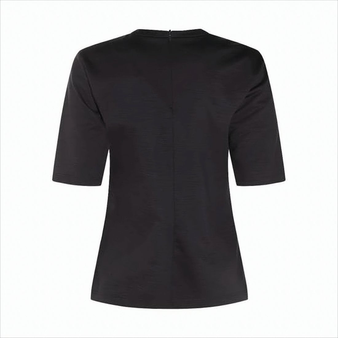 Max Mara Fitted Short-Sleeve Top With Tonal Logo