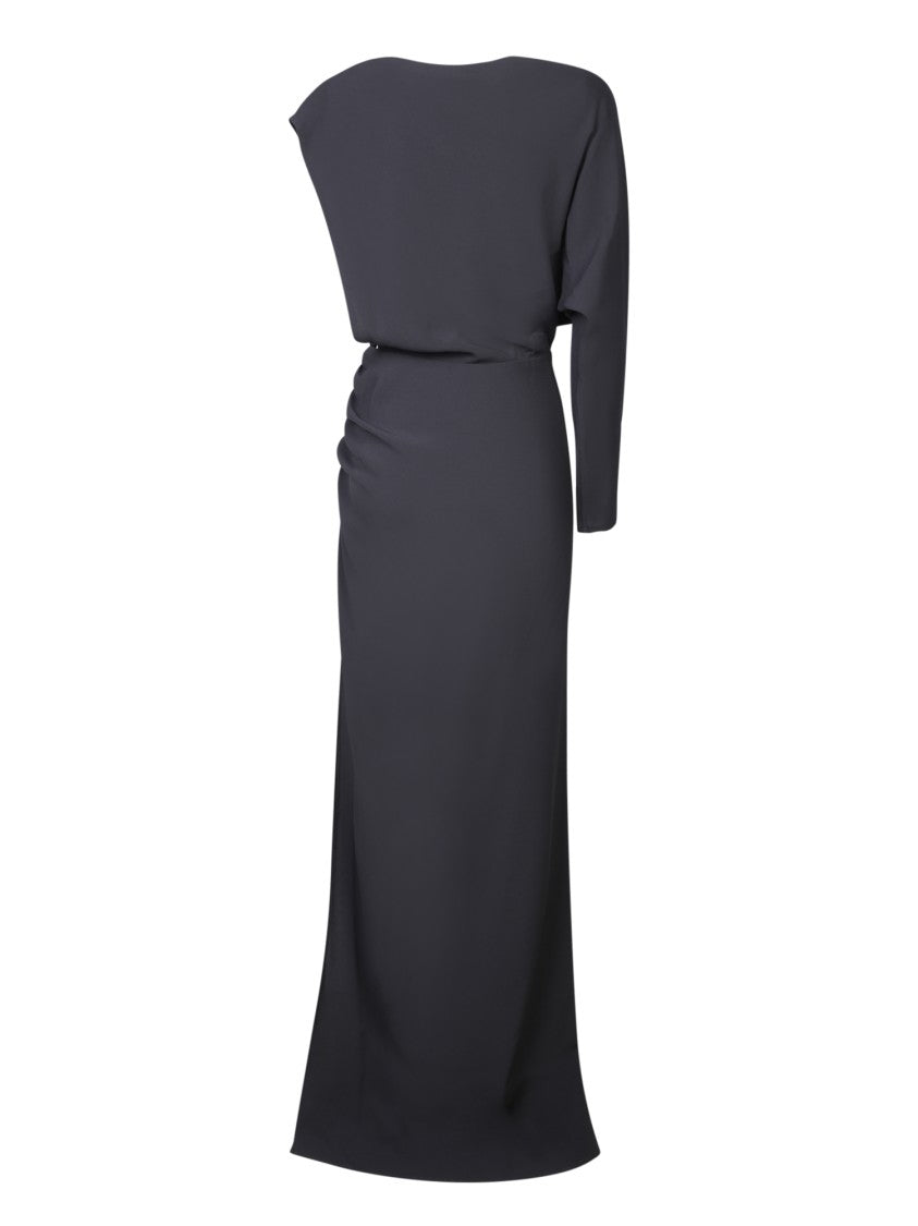 Rev Asymmetrical One-Shoulder Black Evening Dress