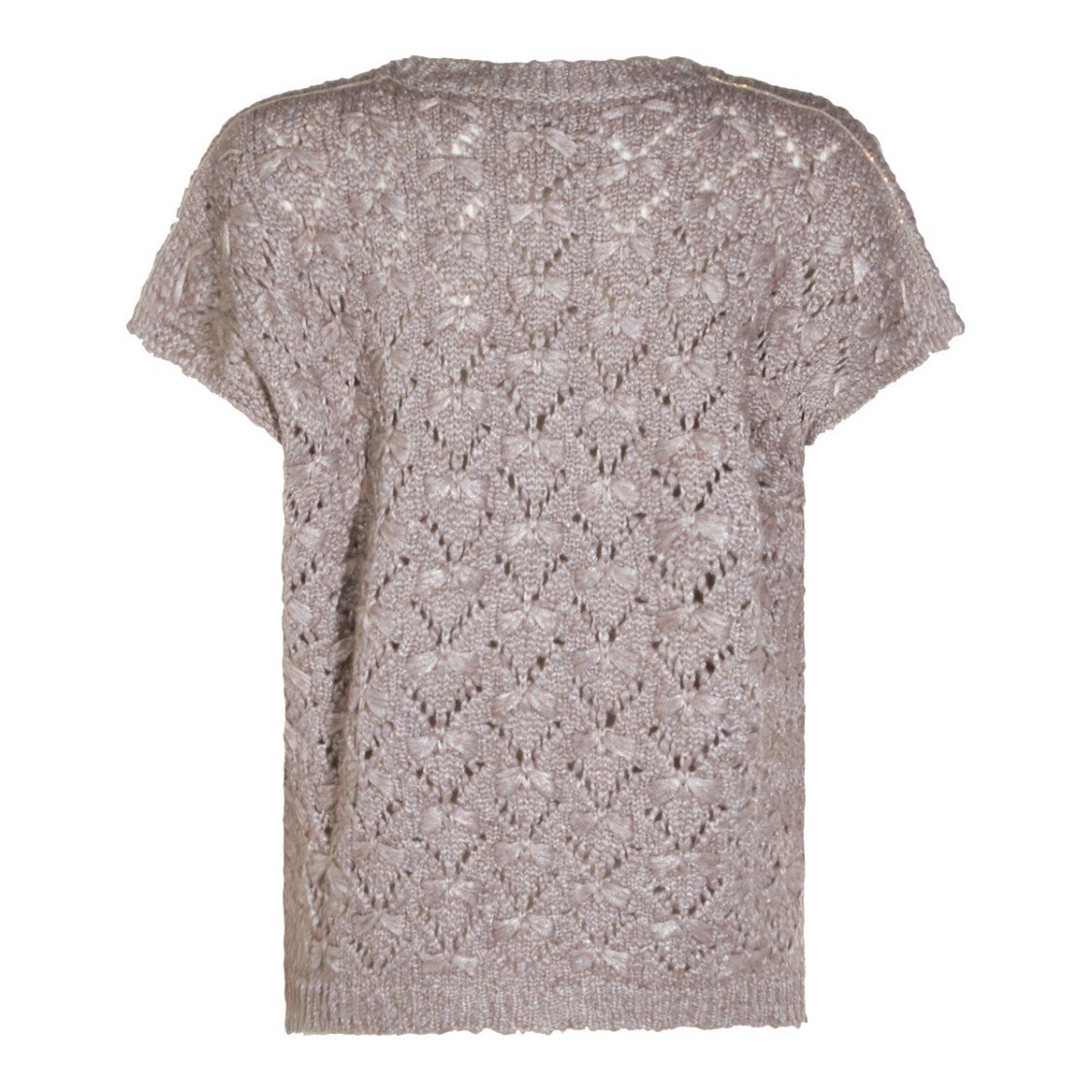 Fabiana Filippi Textured Open-Knit Sweater With Floral Motifs