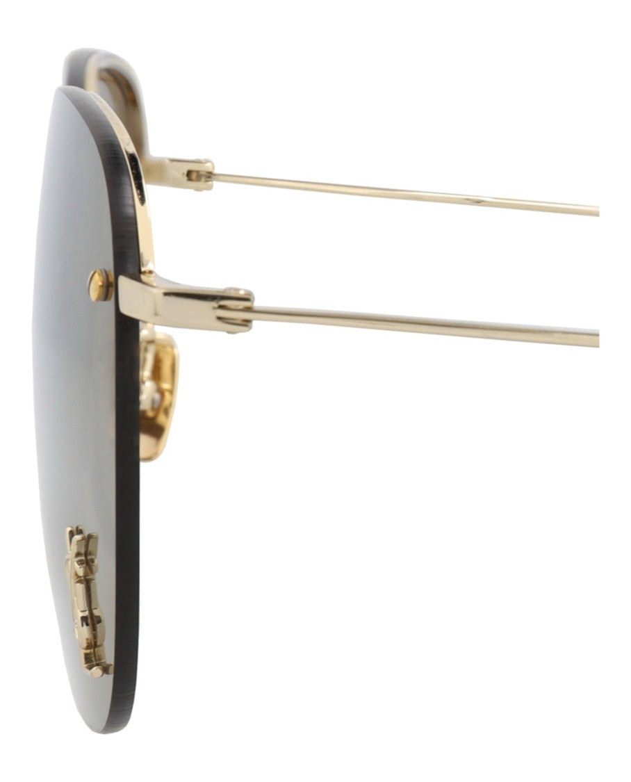 Saint Laurent Aviator-Frame Metal Sunglasses