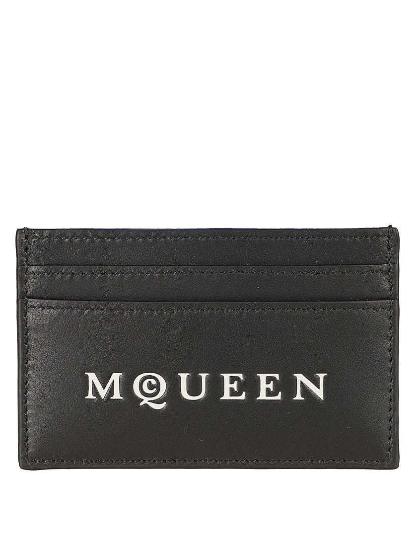 Alexander Mcqueen Sophisticated Black Calf Leather Wallet