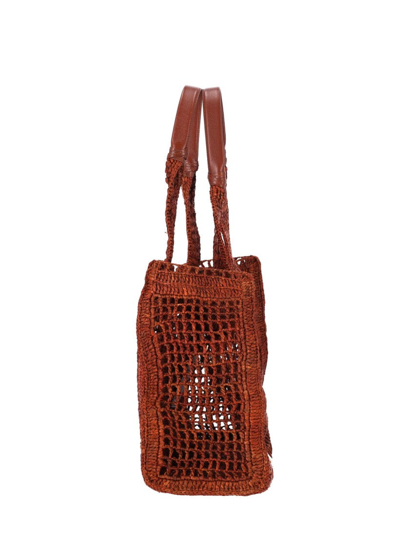 Chloé Brown East West Summer Raffia Tote