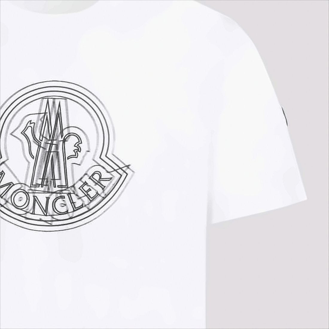 Moncler Layered Logo White Cotton T-Shirt