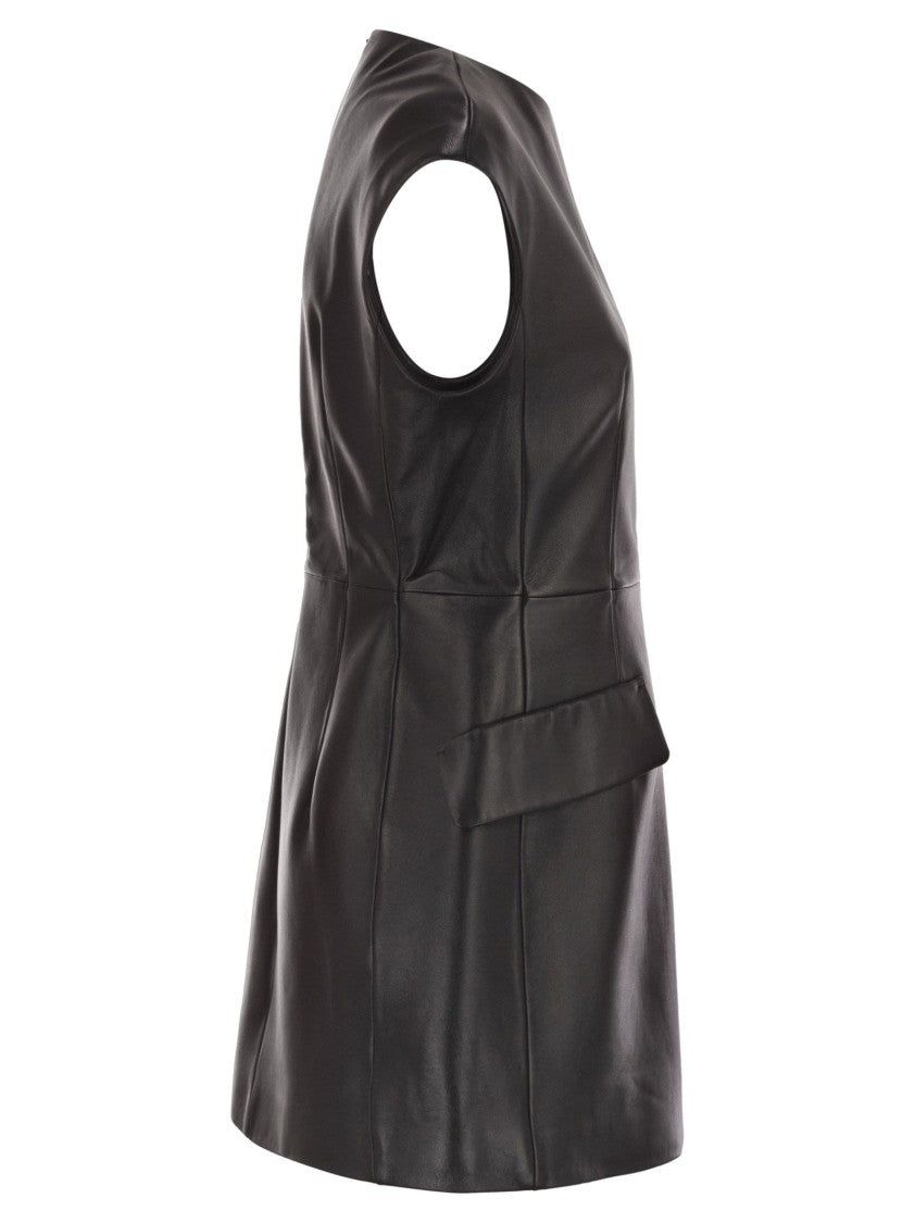 Sportmax Tefrite02 - Sleeveless Nappa Leather Dress